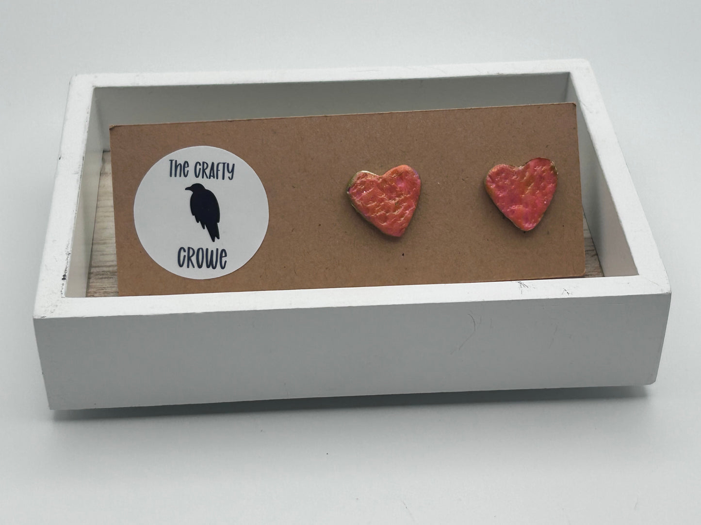 Pink Heart Studs