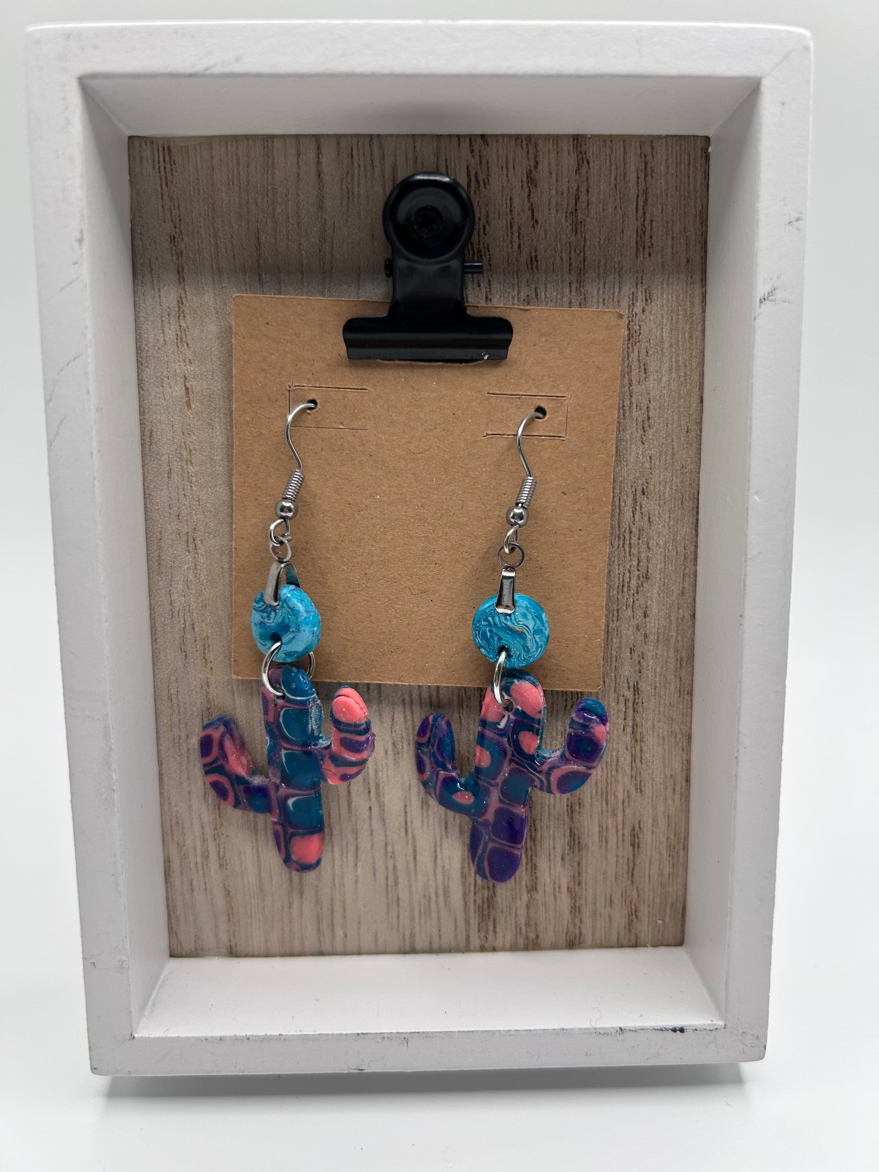 Multi Color Cactus Earrings