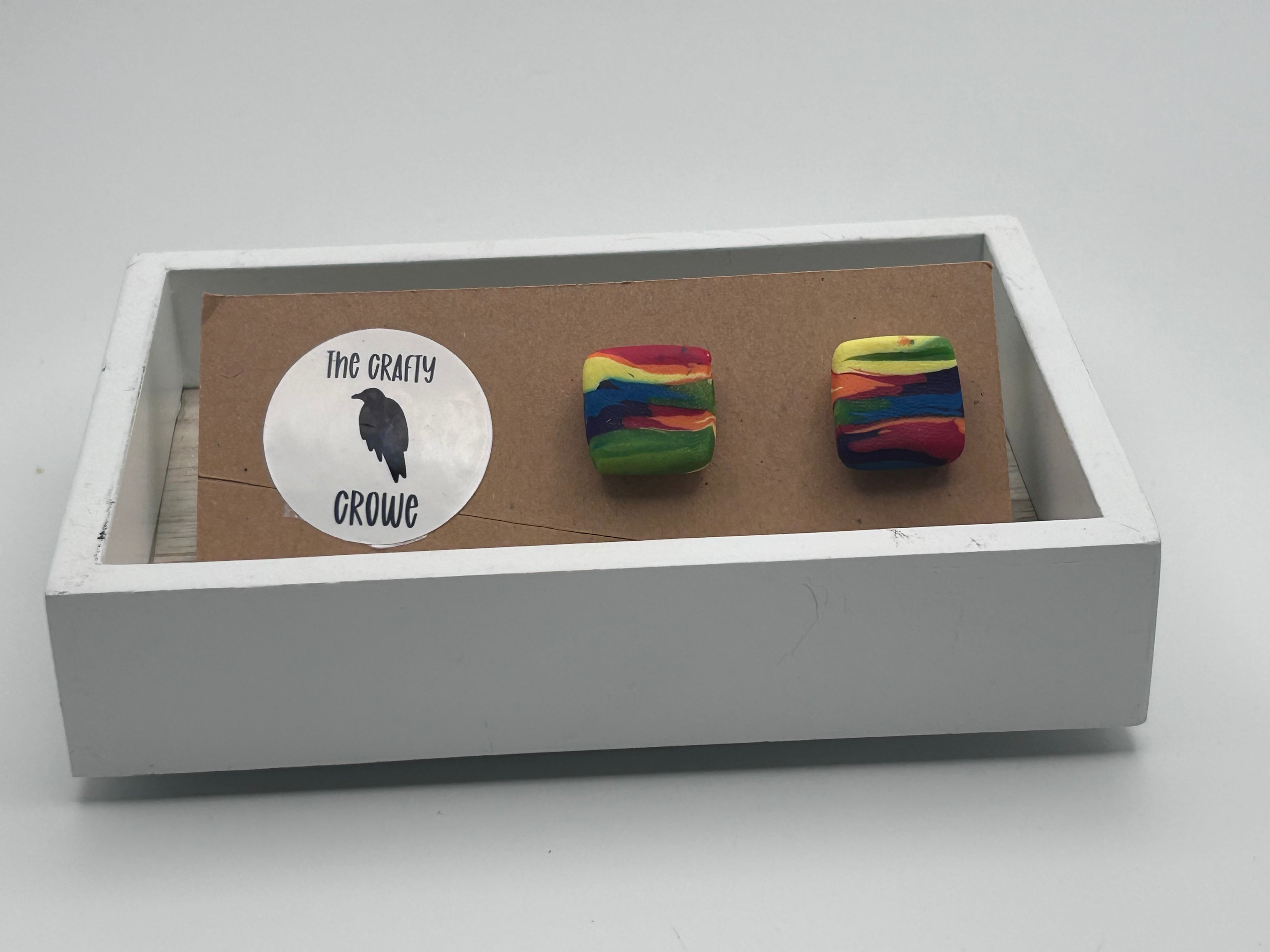 Rainbow Cube Studs