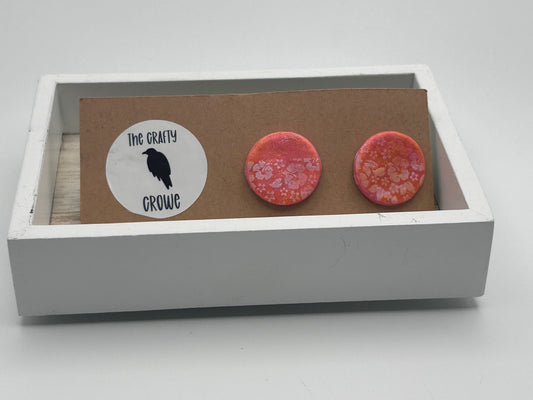 Pink and Gold Circle Studs