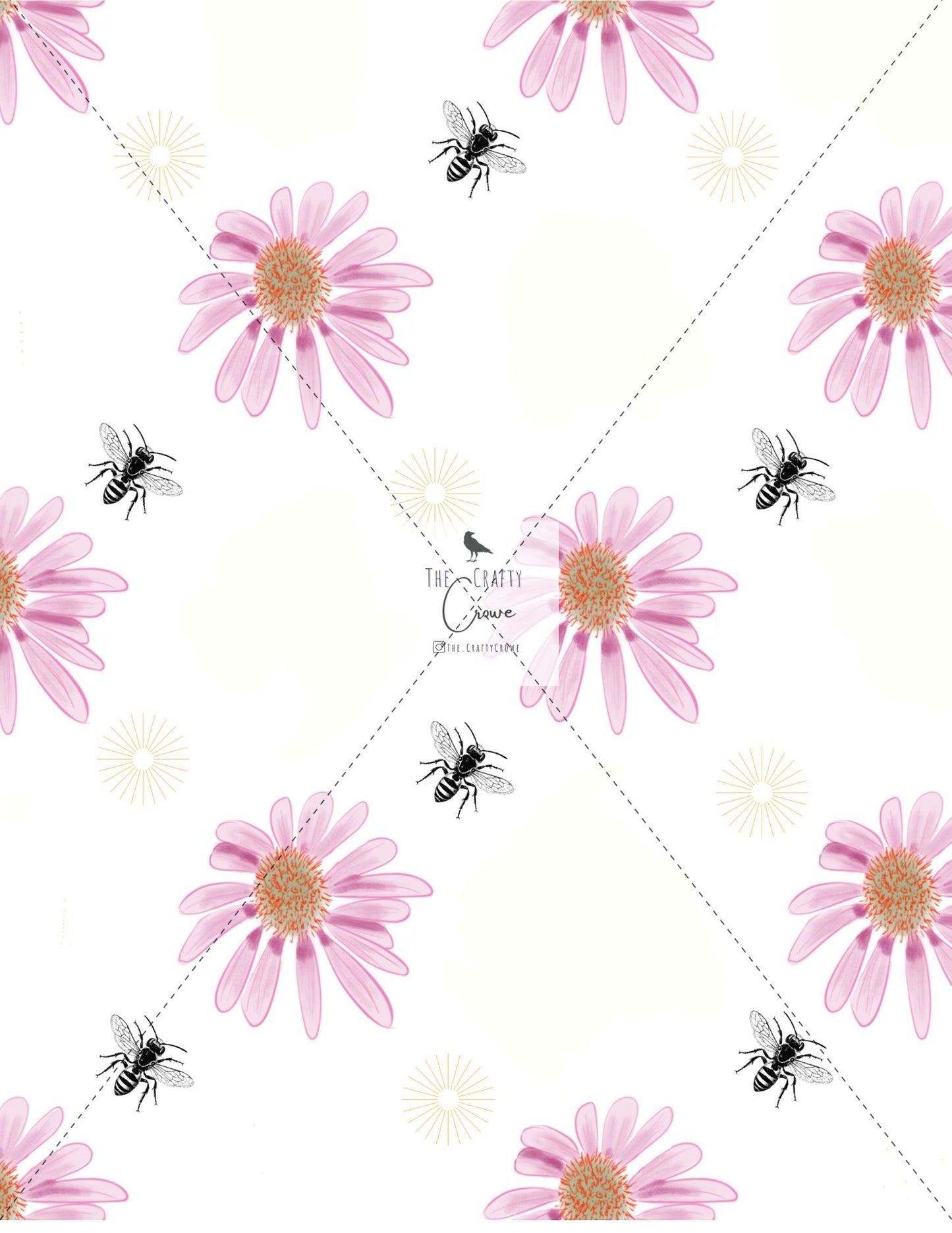 Bumble and Blooms Seamless Pattern