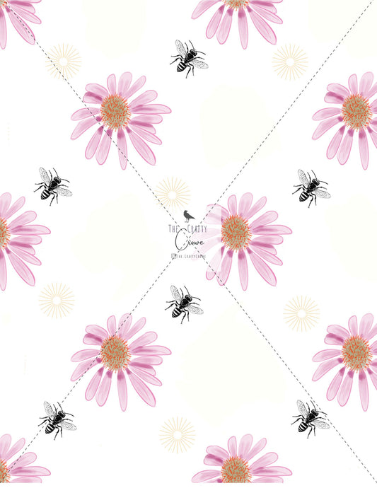 Bumble and Blooms Seamless Pattern