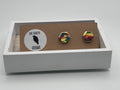 Rainbow and Gold Hexagon Studs