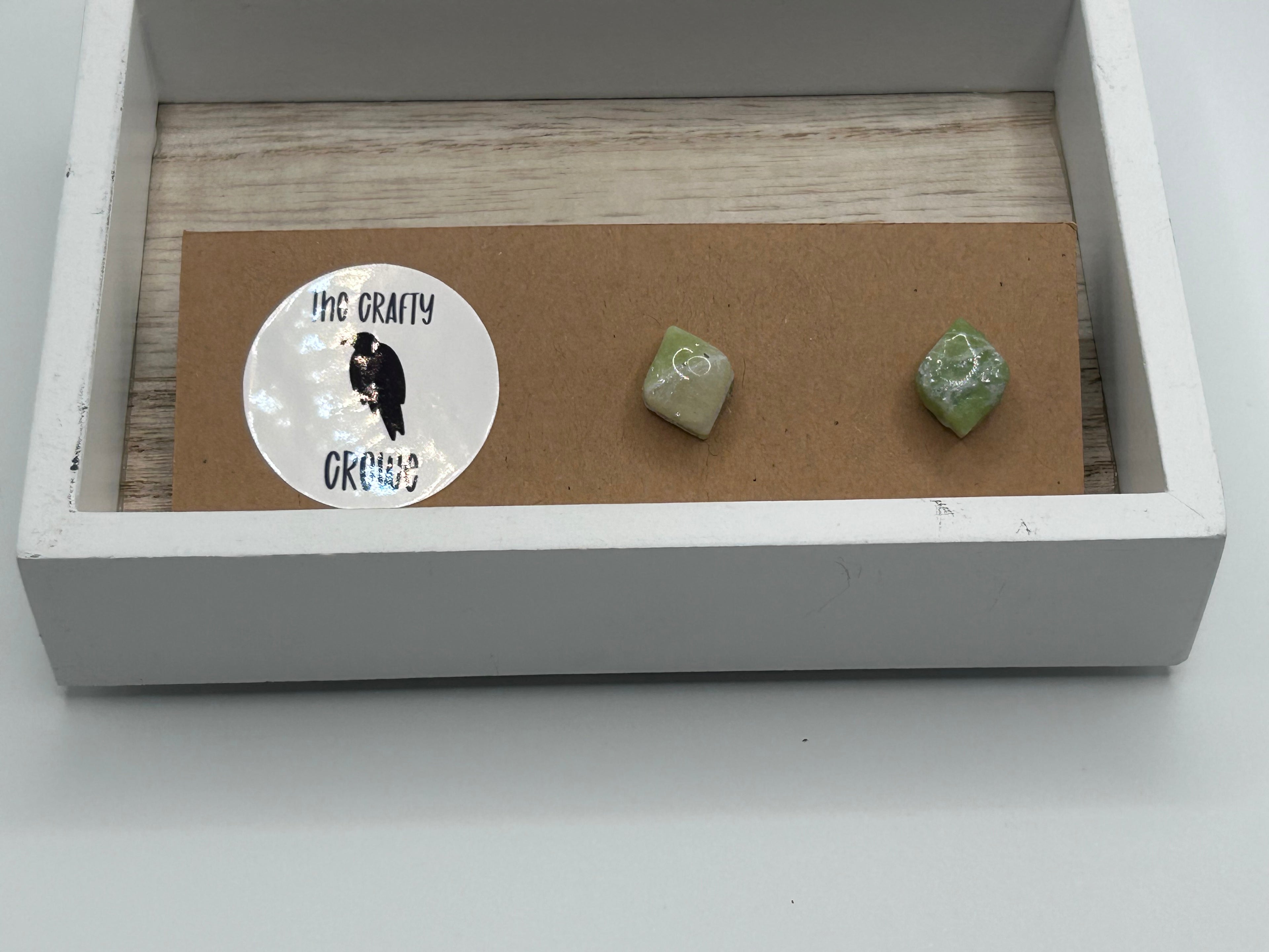 Faux Jade Diamond Studs