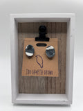 Grey and White Thumbprint Studs