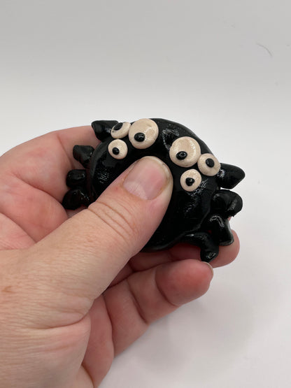 polymer clay spider worry stone