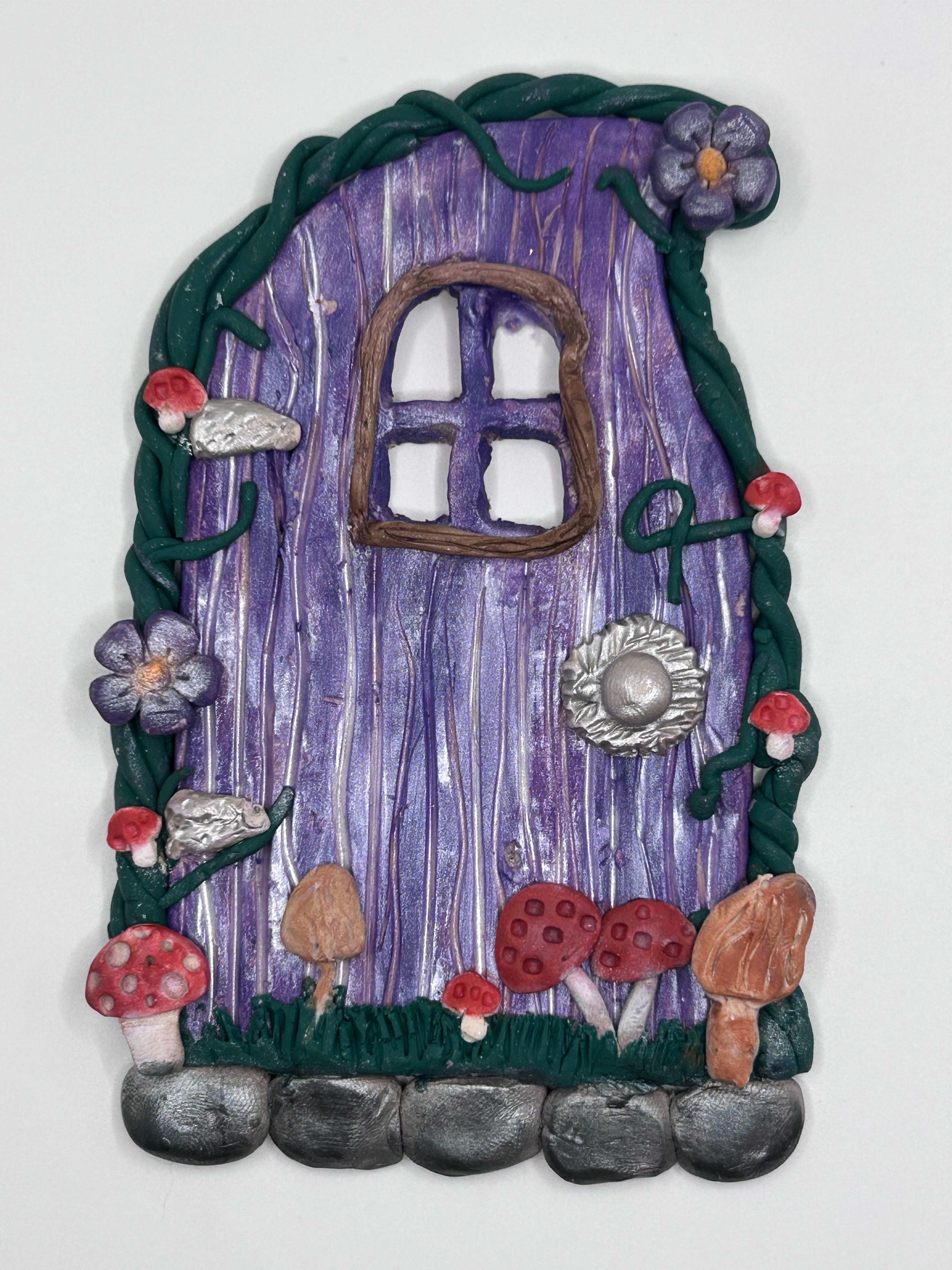 Purple Mushroom Fairy Door